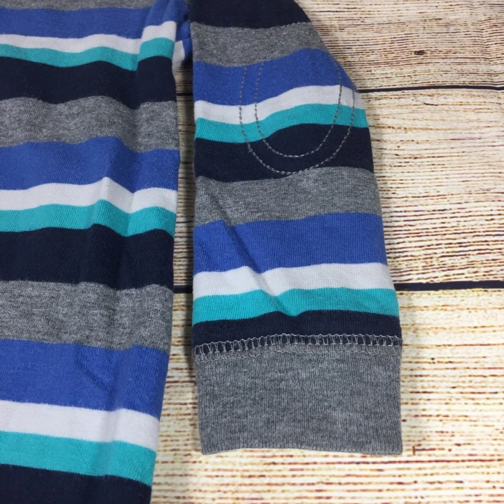 OshKosh Bgosh Blue Striped Long‎ Sleeve Bodysuit